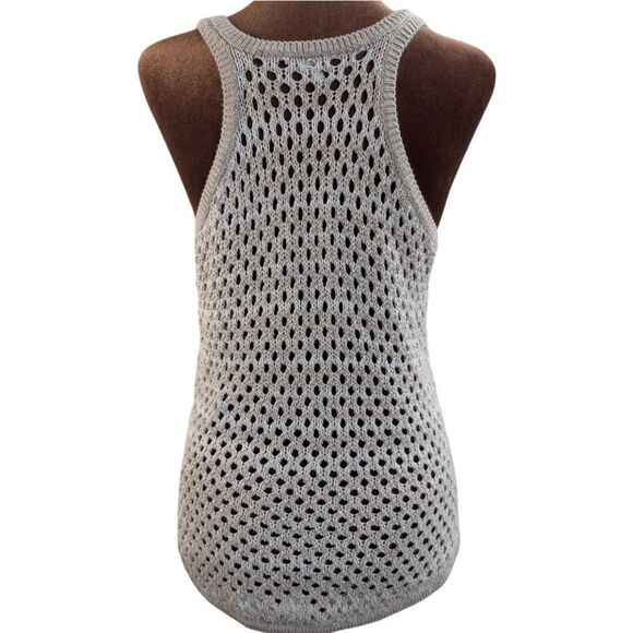 Club Monaco linen crochet racerback top size S - Picture 2 of 6